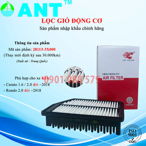Bộ lọc gió động cơ KIA Rondo đời 2018 Mã: 28113-3X000