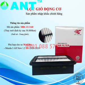 Bộ lọc gió động cơ MAZDA 3 All New 1.5 đời 2020-2024 Mã: S801-13-3A0