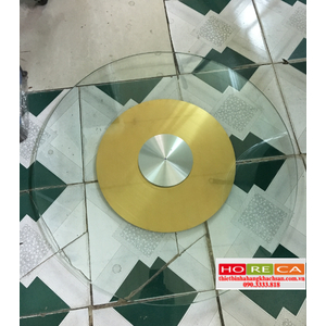 Bộ mâm xoay bàn ăn inox 304 sọc vàng BMX13