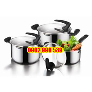 Bộ nồi canh inox bếp từ nắp đứng