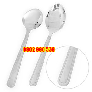 Bộ muỗng cơm inox cán dài có hoa văn