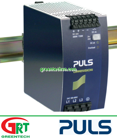 Bộ nguồn Puls QT20.241 | Puls | Bộ nguồn 3-phase 24VDC, 20A gắn Dinrail | Puls Vietnam