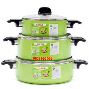 Bộ nồi canh chống dính sắc màu Fruits dùng cho bếp điện từ