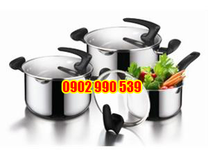 Bộ nồi canh inox bếp từ nắp đứng