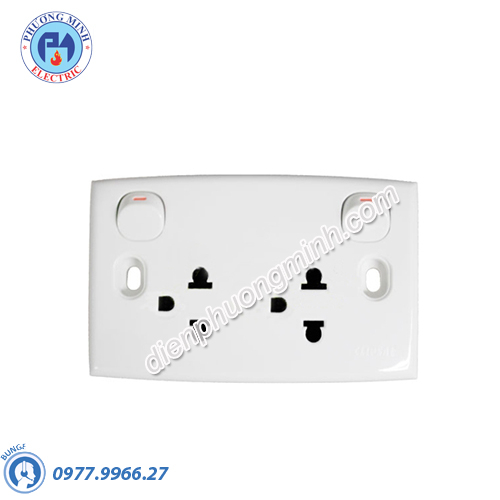 Bộ ổ cắm đôi 3 chấu 16A có công tắc Series S-CLASSIC - Model E25UES_G19