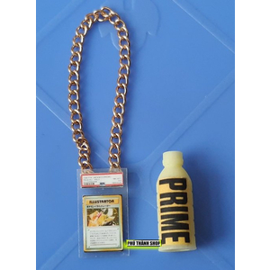 BỘ PHỤ KIỆN DÂY CHUYỀN & CHAI NƯỚC (PHIÊN BẢN MÀU VÀNG) CUSTOM MÔ HÌNH WWE LOGAN PAUL (CHẤT LƯỢNG CAO)