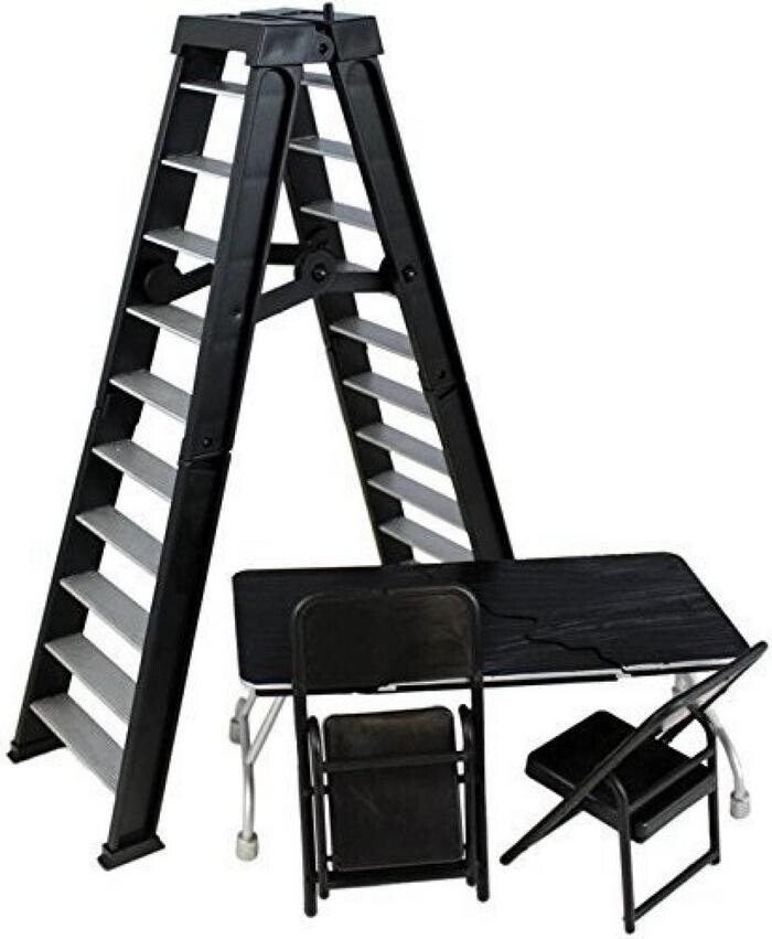 BỘ PHỤ KIỆN MÔ HÌNH WWE BÀN, THANG, GHẾ (TLC)