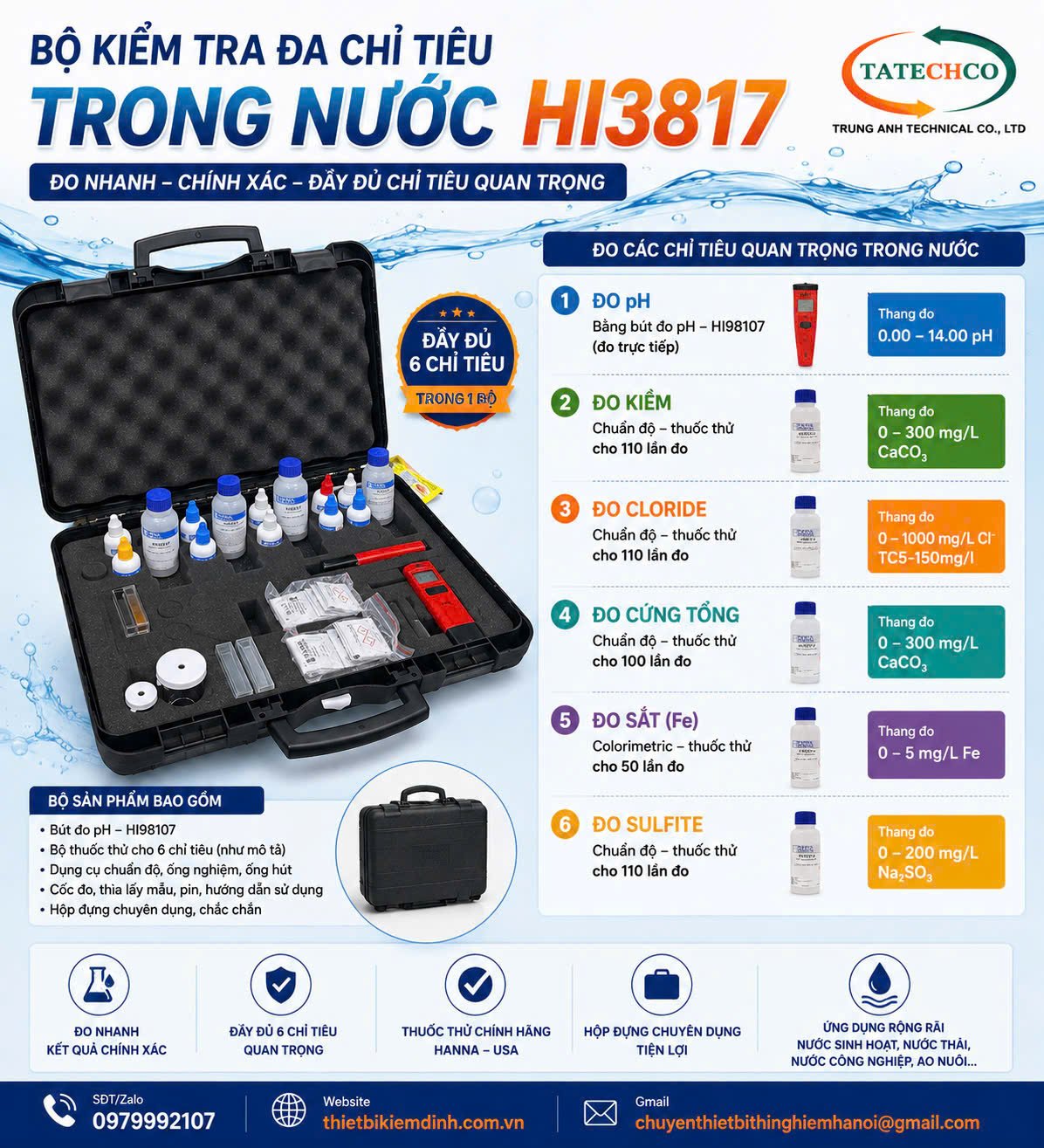 Bộ thí nghiệm nước - thí nghiệm nước đa chỉ tiêu