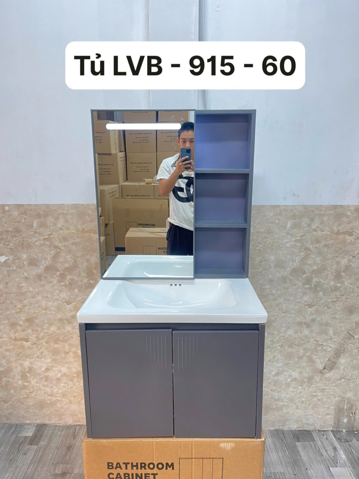 Bộ Tủ Lavabo Nhựa PVC Brizer 915-60