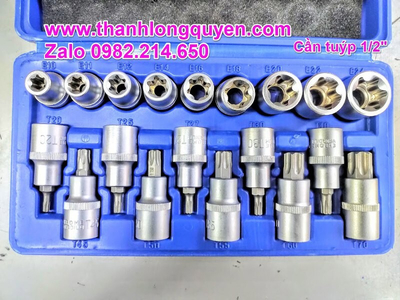 Bộ Tuýp E E10-E24 Bộ Tuýp Lú Đầu Sao T20-T70 Đầu Vuông 12.7mm