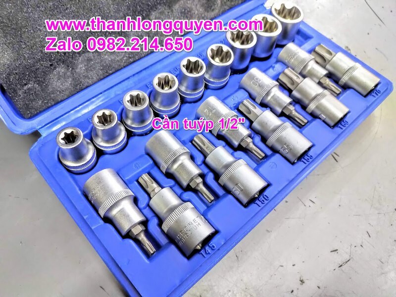 bộ tuýp e E10-E24 bộ tuýp lú đầu sao T20-T70 đầu vuông 12.7mm