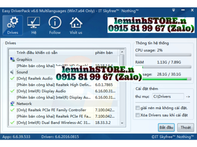 Bộ WanDriver 6.6 Driver Offline, cài đặt Driver tự động cho MÁY TÍNH, LAPTOP