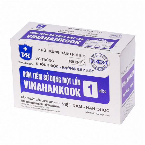 Bơm tiêm sử dụng 1 lần Vinahankook 1ml