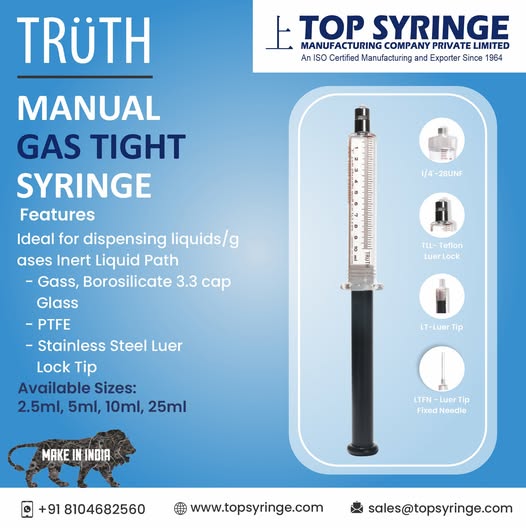 Bơm tiêm thủy tinh Pittong PTFE