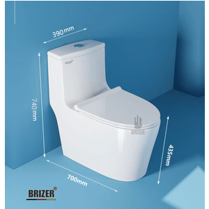 Bồn Cầu Một Khối BRIZER Công Nghệ Xã Xoáy Super Vortex BZ8919
