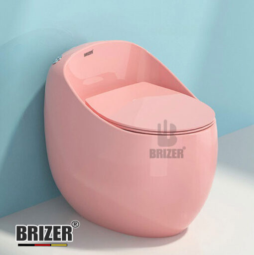 Bồn Cầu Một Khối BRIZER Trứng Hồng Công Nghệ Xã Xoáy Super Vortex BZ8925