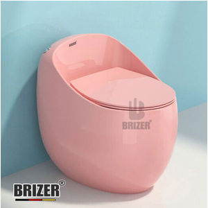 Bồn Cầu Một Khối BRIZER Trứng Hồng Công Nghệ Xã Xoáy Super Vortex BZ8925