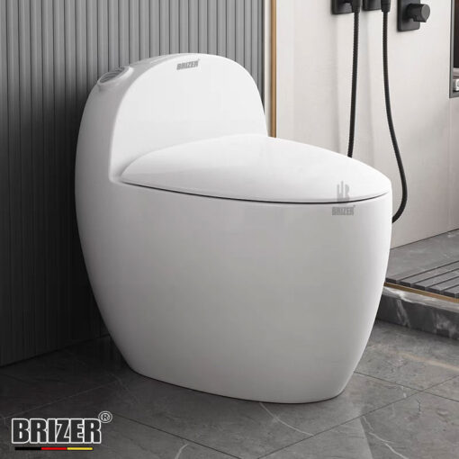 Bồn Cầu Một Khối BRIZER Trứng Mới Công Nghệ Xã Xoáy Super Vortex BZ8926