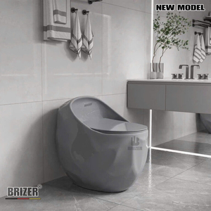 Bồn Cầu Trứng Xám BRIZER Công Nghệ Xã Xoáy Super Vortex BZ-2222-Grey