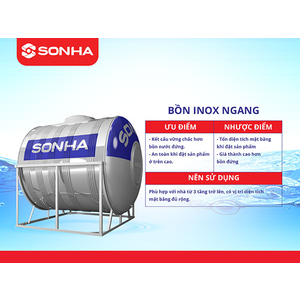Bồn nước Sơn Hà 5000 lít Ngang-Inox SUS304