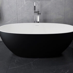 BỒN TẮM NẰM ĐỘC LẬP Acrylic phủ ceramic SILEE – OVAL MÀU ĐEN KT 1700x800mm-SL9417D