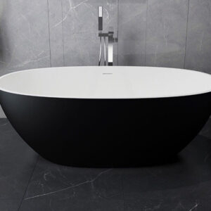 BỒN TẮM NẰM ĐỘC LẬP Acrylic phủ ceramic SILEE – OVAL MÀU ĐEN KT 1700x800mm-SL9417D