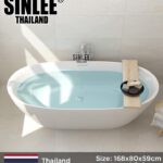 BỒN TẮM NẰM ĐỘC LẬP Acrylic phủ ceramic SILEE – OVAL MÀU TRẮNG KT1700x800mm-SL9417T