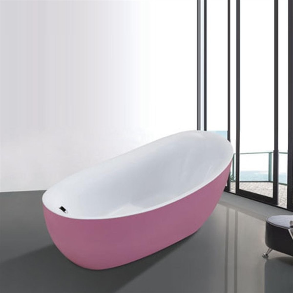 BỒN TẮM NẰM ĐỘC LẬP Acrylic phủ ceramic TRẮNG HỒNG KT 1700x800x560mm-SL9444