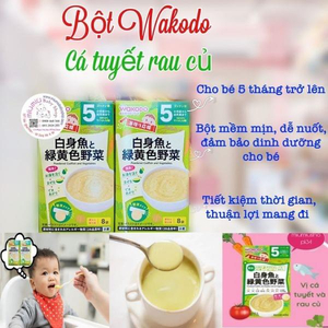 Bột Wakodo Cá Tuyết và Rau Củ 🇯🇵 cho bé 5 tháng trở lên