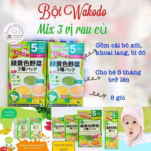 Bột Wakodo Mix 3 vị rau 🇯🇵 cho bé 5 tháng trở lên