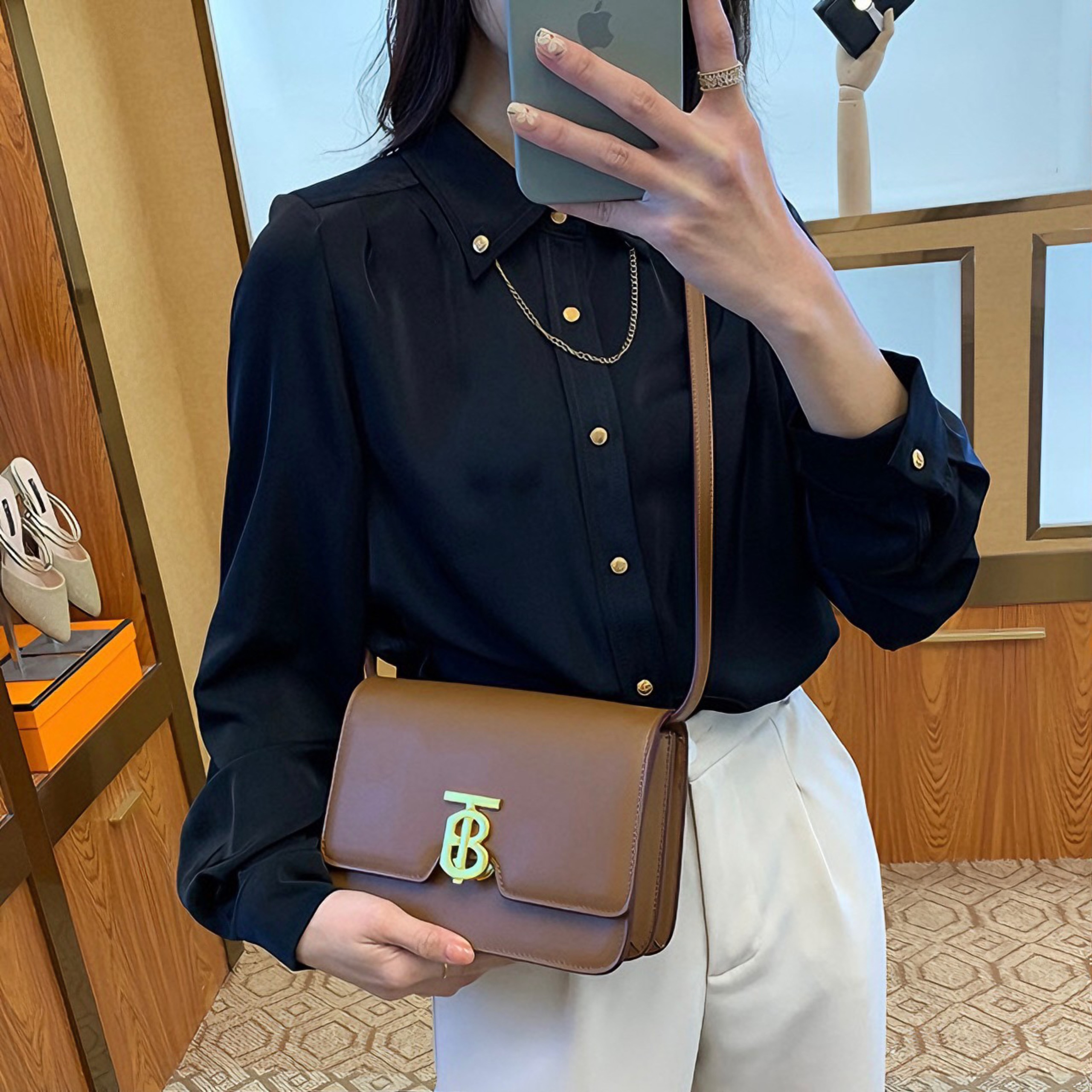 Túi Xách Nữ Thomas Burberry Monogram Mini TB
