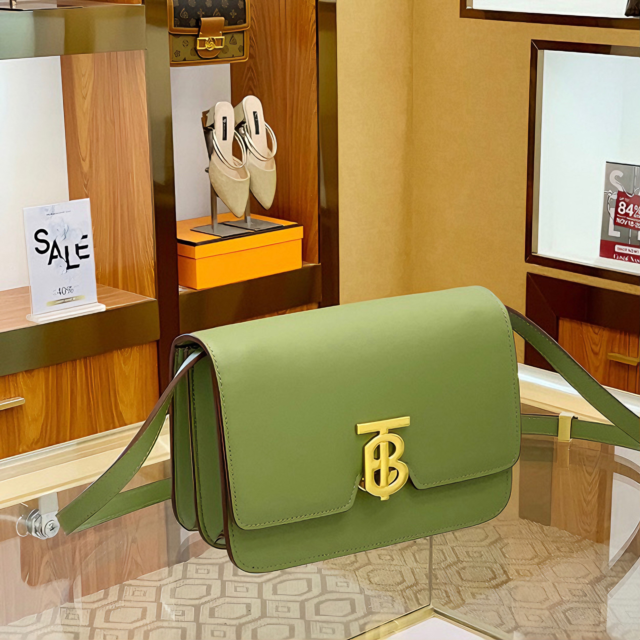 Túi Xách Nữ Thomas Burberry Monogram Mini TB