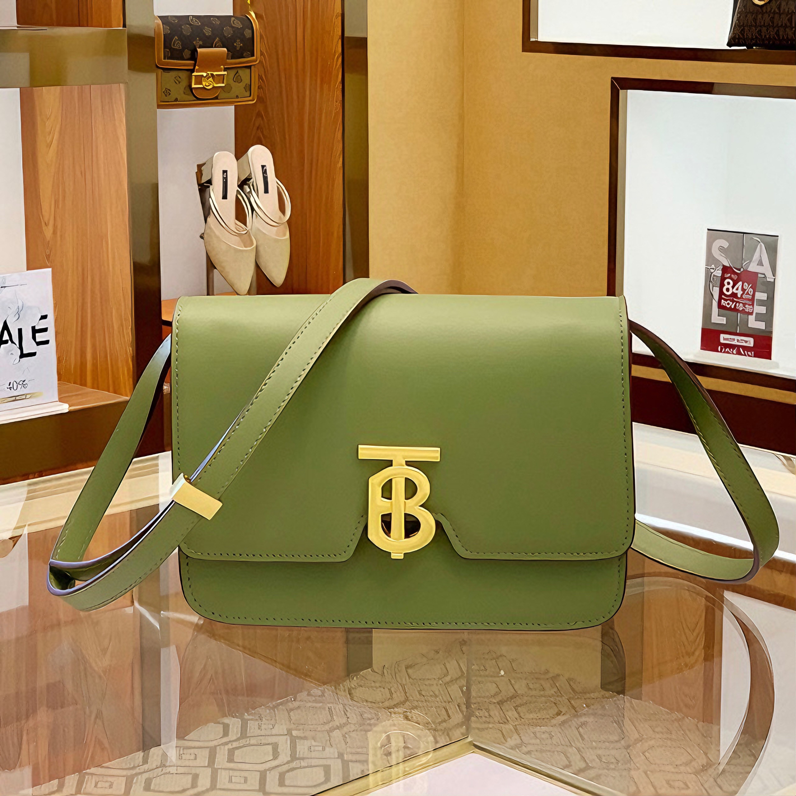 Túi Xách Nữ Thomas Burberry Monogram Mini TB