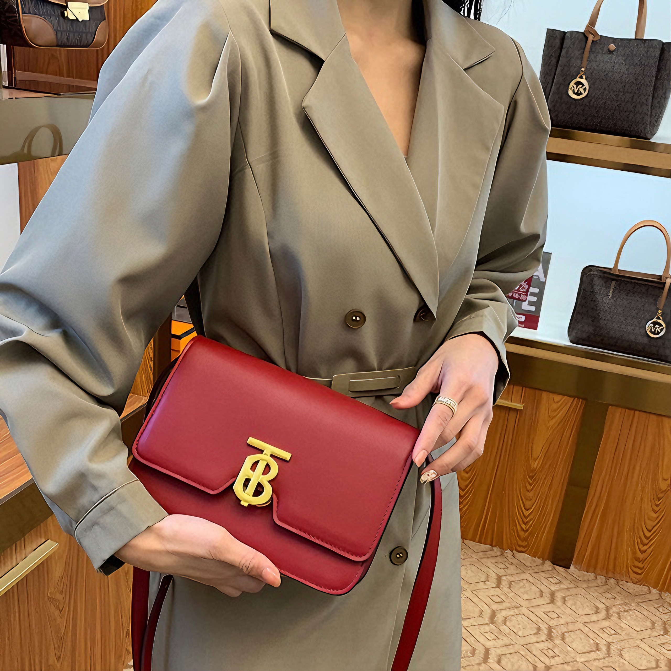 Túi Xách Nữ Thomas Burberry Monogram Mini TB