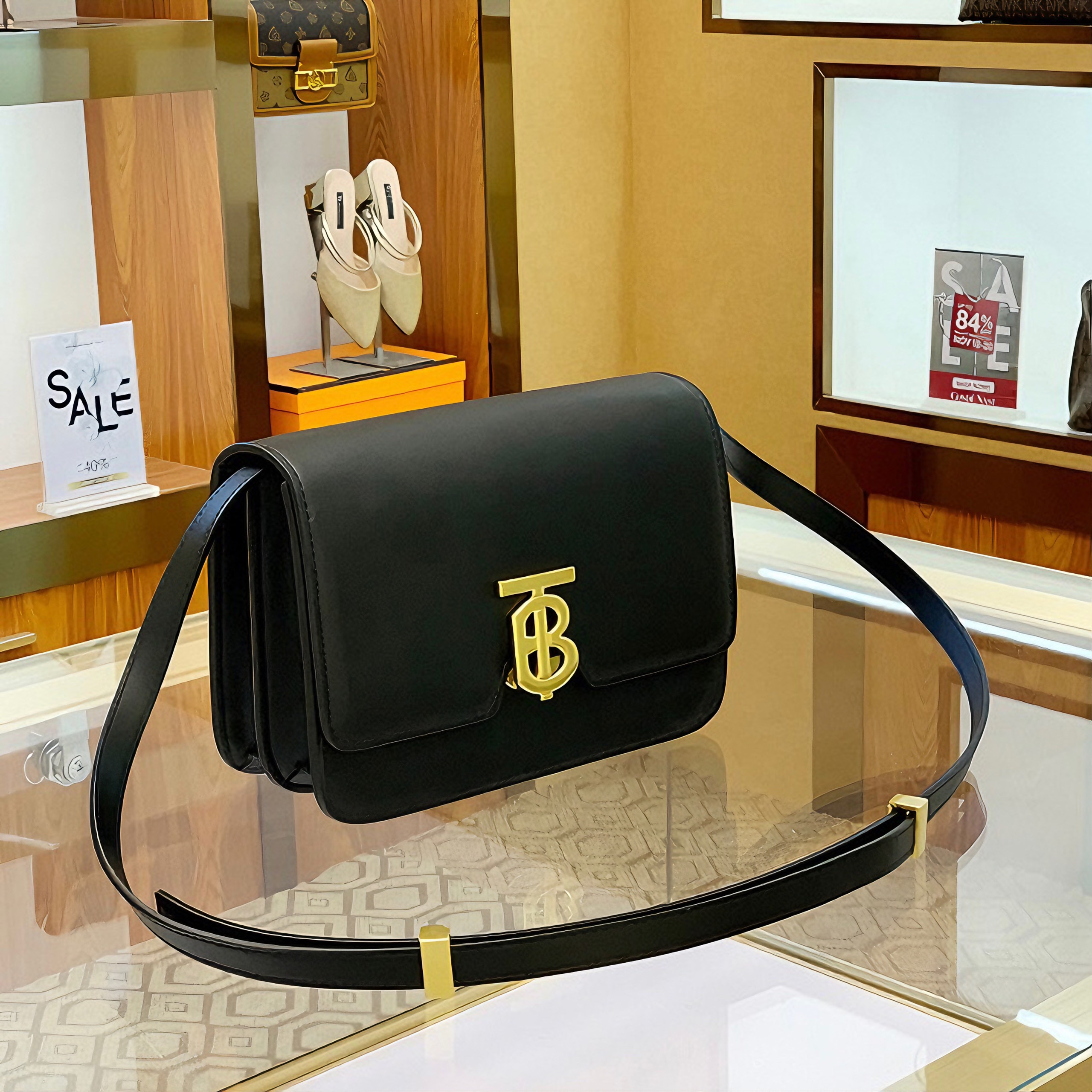 Túi Xách Nữ Thomas Burberry Monogram Mini TB