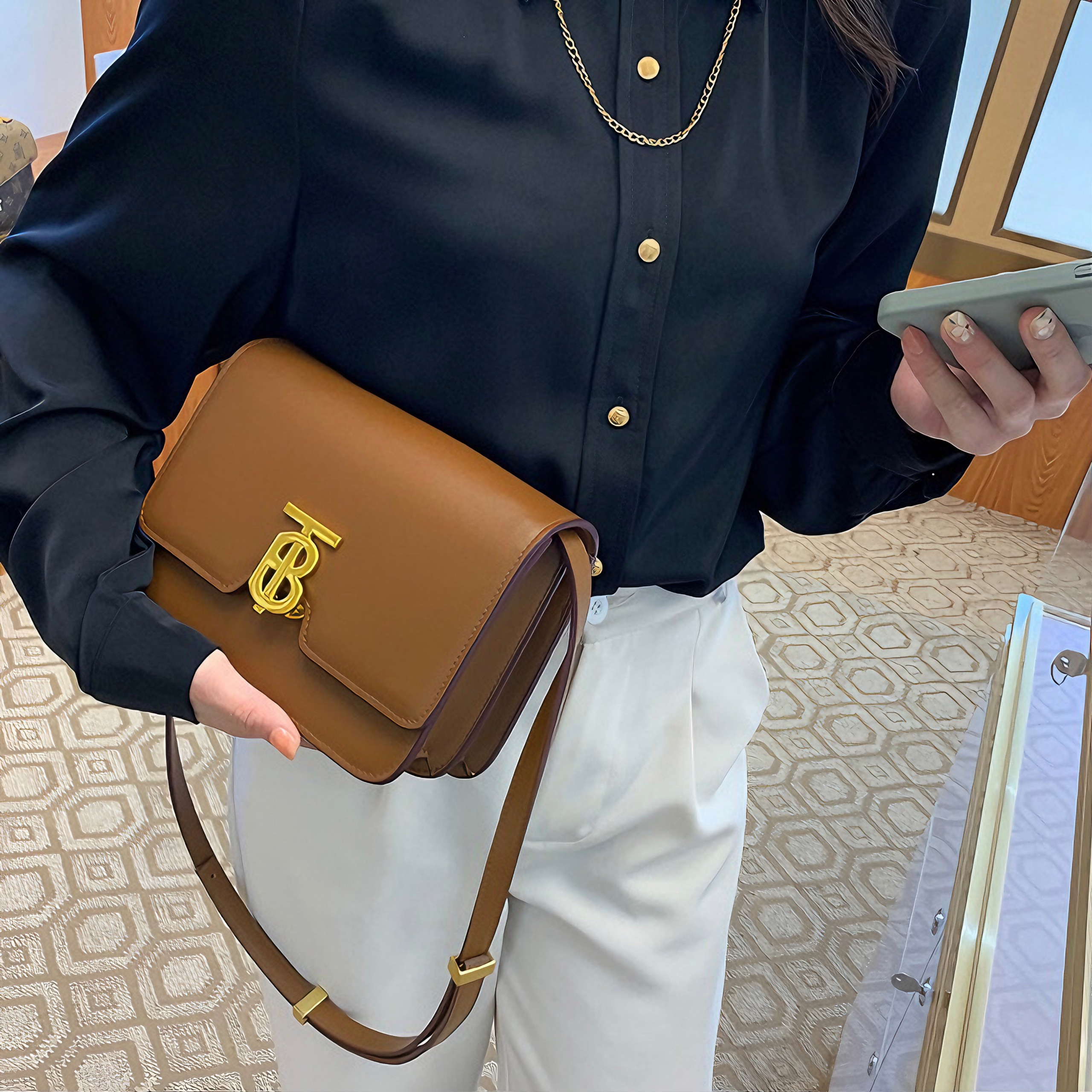 Túi Xách Nữ Thomas Burberry Monogram Mini TB