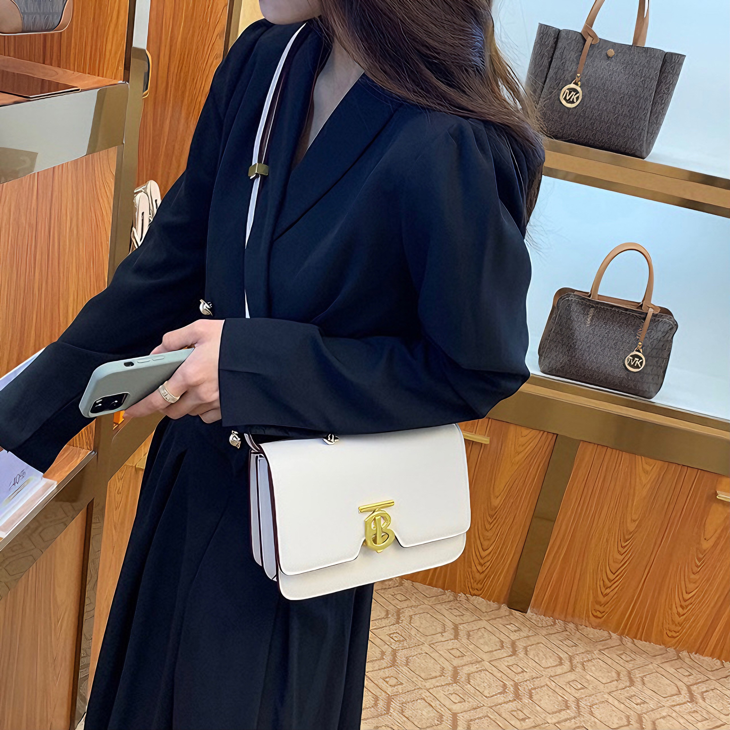 Túi Xách Nữ Thomas Burberry Monogram Mini TB