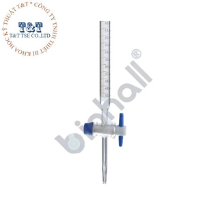 Buret trắng khóa PTFE màu xanh Biohall