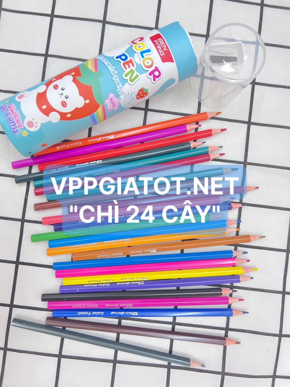 Bút chì 24 màu có ống đựng