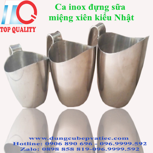 Ca inox đựng sữa miệng xiên kiểu Nhật