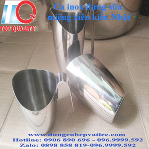 Ca inox đựng sữa miệng xiên kiểu Nhật