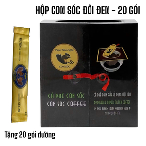 Cà phê con sóc phin lọc Đôi Đen - Hộp 20 gói