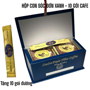 Cà phê Con sóc Hộp Xanh là 100% Arabica( Hộp 10 gói)