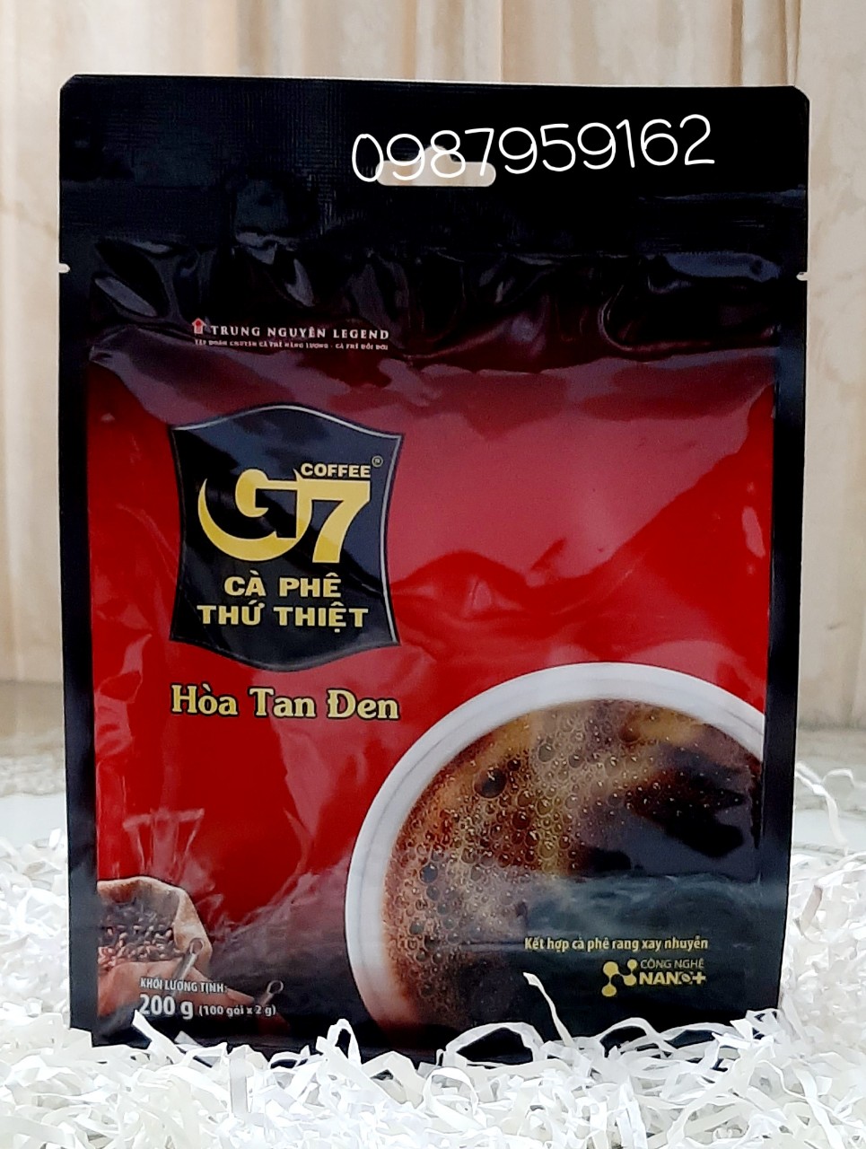 Cà phê G7 hòa tan đen - Bịch 100 gói