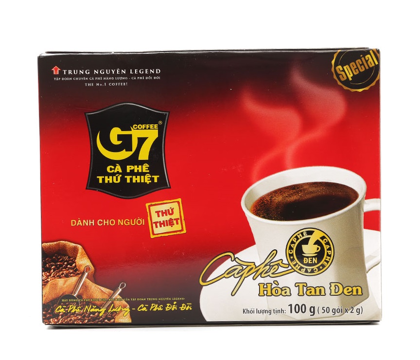 Cà phê G7 hòa tan ĐEN không đường( 50 gói/Hộp)