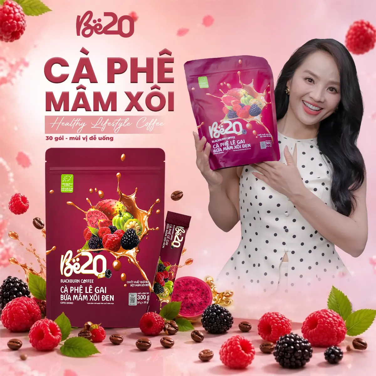 Cà Phê Mâm Xôi Đen - PHIÊN BẢN MỚI TÚI ZIP