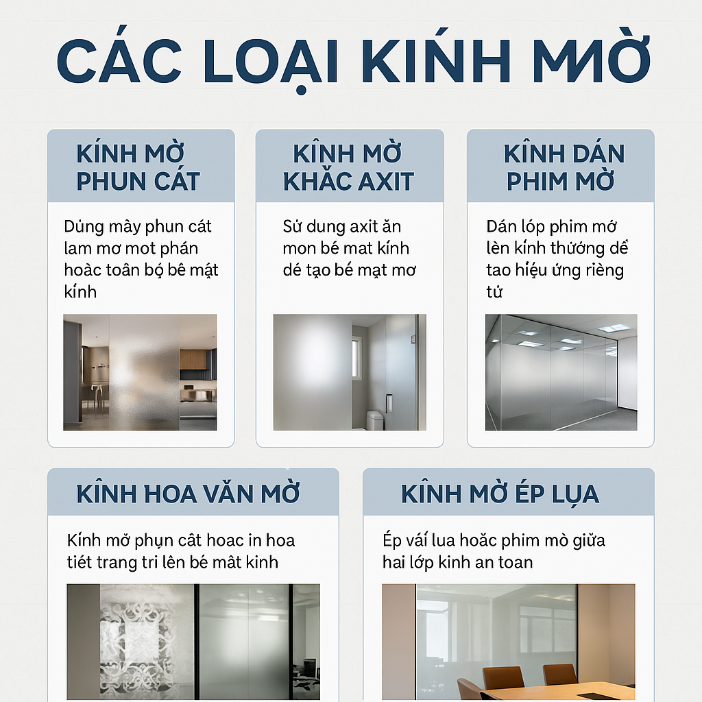 📍 CÁC LOẠI KÍNH MỜ PHỔ BIẾN HIỆN NAY | PHÂN BIỆT & ỨNG DỤNG THỰC TẾ