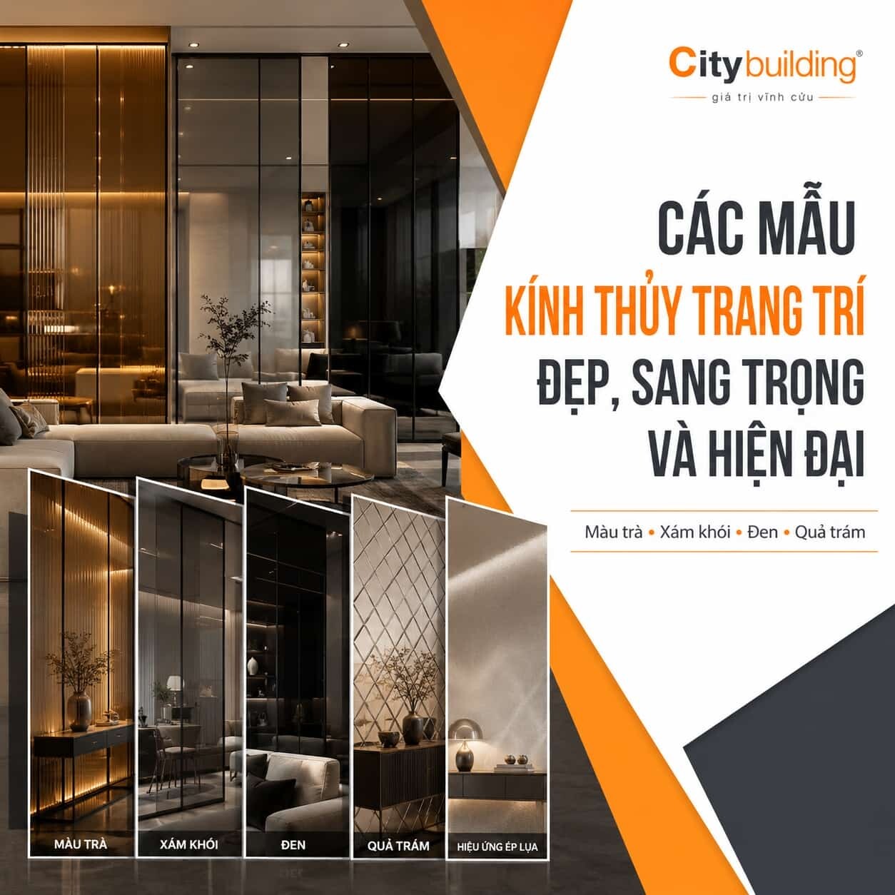 CÁC MẪU KÍNH THỦY TRANG TRÍ ĐẸP, SANG TRỌNG VÀ HIỆN ĐẠI