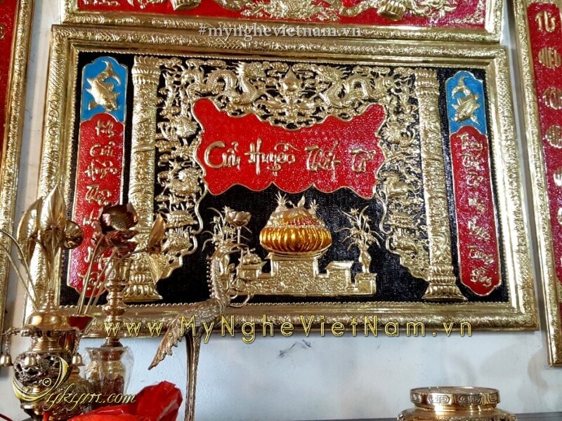 Các mẫu Liễn thờ Cửu Huyền Thất tổ bằng đồng