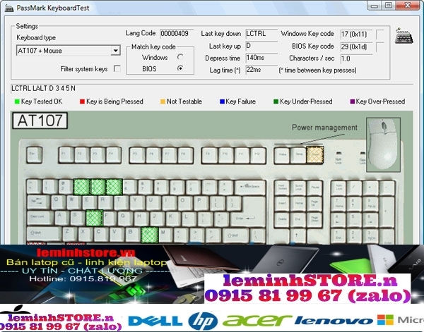 bàn phím KeyboardTest